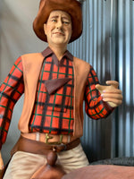 Cowboy on Horse Life Size Statue - LM Treasures 