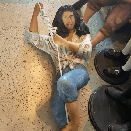 Pirate Hanging on Rope Life Size Statue - LM Treasures 