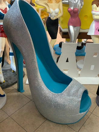 Blue Stiletto High Heel Shoe Over Sized Statue - LM Treasures Life Size Statues & Prop Rental