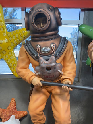Deep Sea Diver With Hammer Life Size Statue - LM Treasures 
