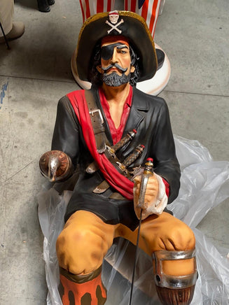 Sitting Captain Hook Life Size Statue - LM Treasures 