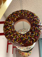 Hanging Brown Donut Over Sized Statue - LM Treasures Life Size Statues & Prop Rental