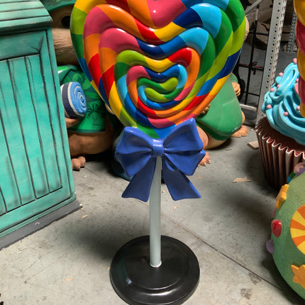 Rainbow Heart Lollipop Over Sized Statue - LM Treasures 
