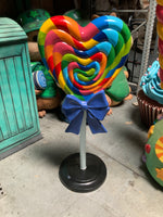 Rainbow Heart Lollipop Over Sized Statue - LM Treasures 