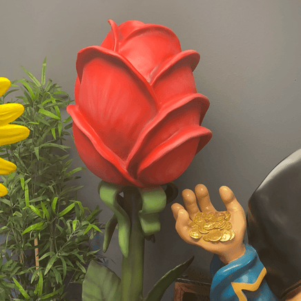 Large Rose In Pot Over Sized Flower Statue - LM Treasures 