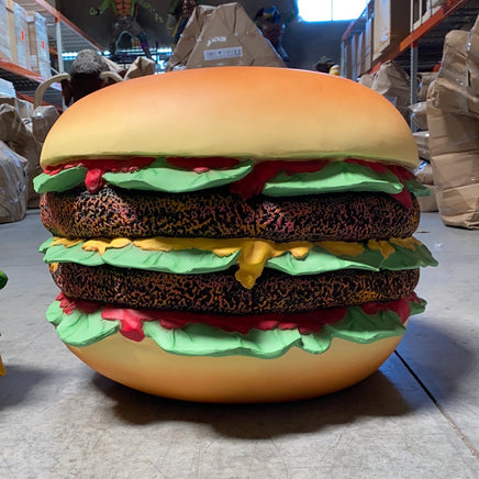 Giant Double Hamburger Over Sized Statue - LM Treasures Life Size Statues & Prop Rental