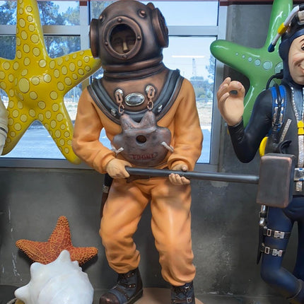 Deep Sea Diver With Hammer Life Size Statue - LM Treasures 