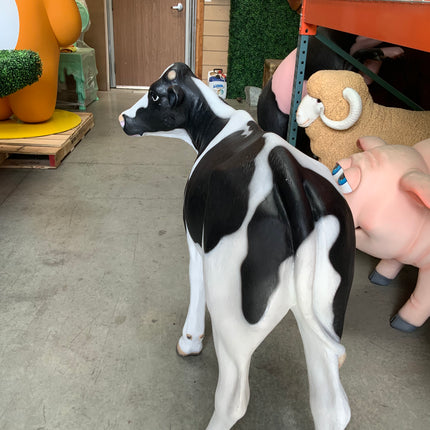 Large Baby Holstein Cow Life Size Statue - LM Treasures 