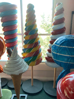 Large Rainbow Cone Lollipop Over Sized Statue - LM Treasures 