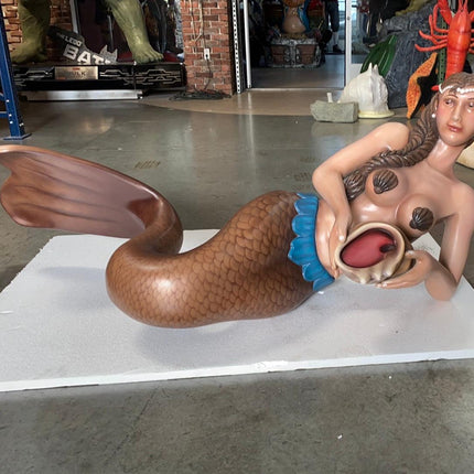 Brown Mermaid Life Size Statue - LM Treasures 