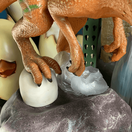 Compsognathus Dinosaur On Rock Life Size Statue - LM Treasures 