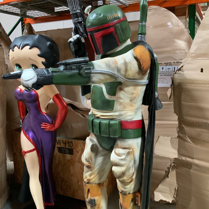 Green Boba Space Trooper Life Size Statue - LM Treasures 