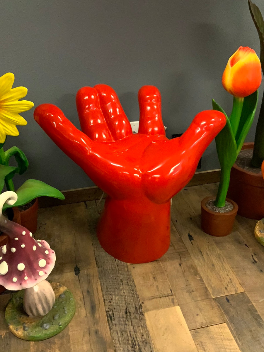 Red Hand Chair Life Size Statue LM Treasures