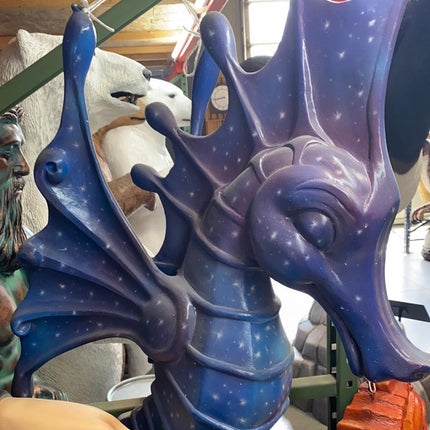 Jumbo Blue Seahorse Statue - LM Treasures 