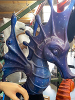 Jumbo Purple Seahorse Over Sized Statue - LM Treasures Life Size Statues & Prop Rental