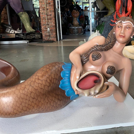Brown Mermaid Life Size Statue - LM Treasures 