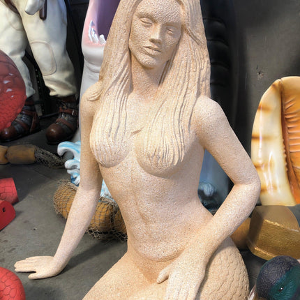 Stone Mermaid Sitting Life Size Statue - LM Treasures 