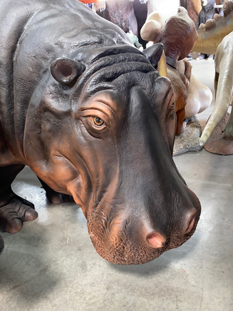 Realistic Hippopotamus Life Size Statue - LM Treasures 