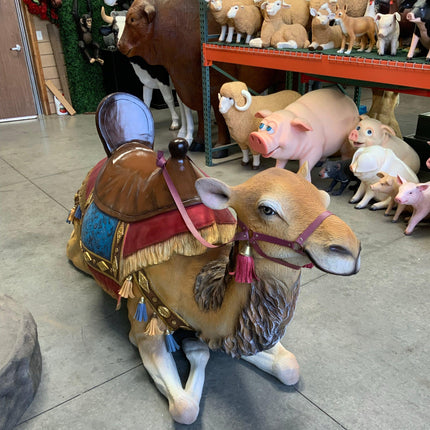 Laying Camel With Saddle Life Size Nativity Statue - LM Treasures 