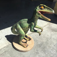 Green Baby Raptor Dinosaur Statue - LM Treasures 