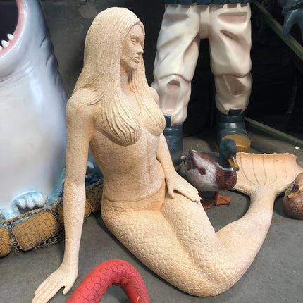 Stone Mermaid Sitting Life Size Statue - LM Treasures 