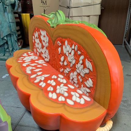 Pumpkin Bench Life Size Statue - LM Treasures 