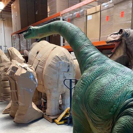 Brachiosaurus Dinosaur Walking Life Size Statue - LM Treasures 