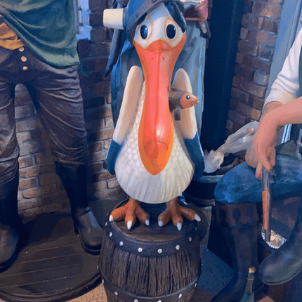 Comic Pelican On Barrel Over Sized Statue - LM Treasures 