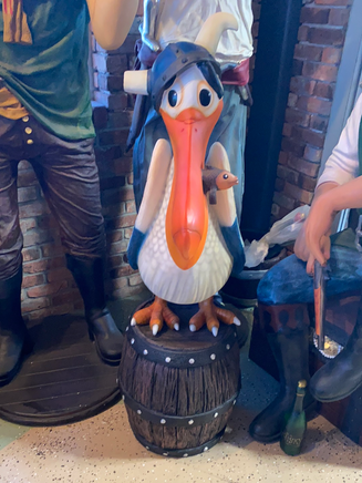 Comic Pelican On Barrel Over Sized Statue - LM Treasures 