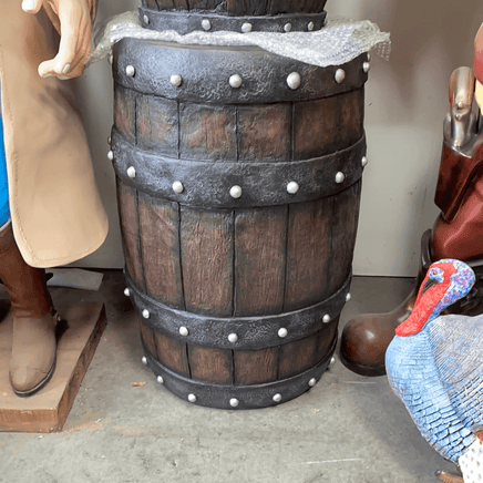 Large Rustic Barrel Life Size Statue - LM Treasures 