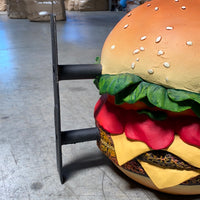 Double Cheeseburger With Bracket Over Sized Statue - LM Treasures 