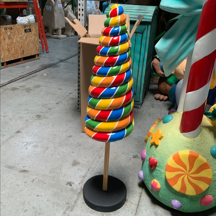 Small Rainbow Cone Lollipop Over Sized Statue - LM Treasures 