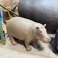Gray Baby Hippo Life Size Statue - LM Treasures 