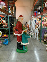 Santa Claus With Children Life Size Christmas Statue - LM Treasures 