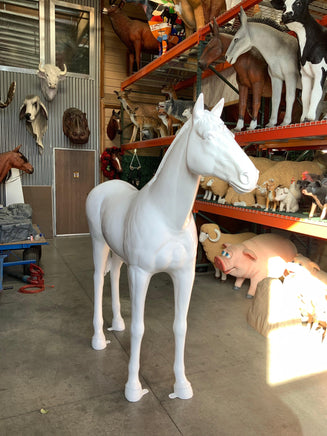 White Horse Standing Life Size Statue - LM Treasures 