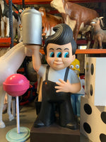 Three Eye Boy Holding Spray Can Life Size Statue - LM Treasures 