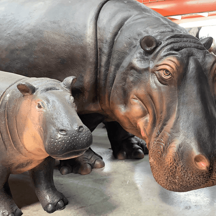 Realistic Hippopotamus Life Size Statue - LM Treasures 