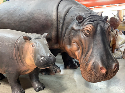 Realistic Hippopotamus Life Size Statue - LM Treasures 