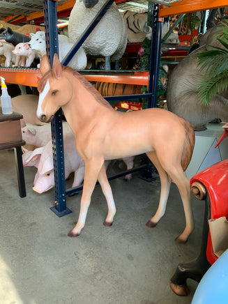 Baby Foal Horse Walking Life Size Statue - LM Treasures 