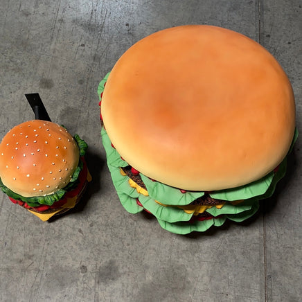 Giant Double Hamburger Over Sized Statue - LM Treasures Life Size Statues & Prop Rental
