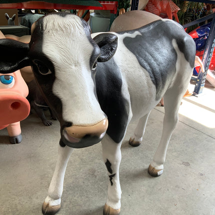 Large Baby Holstein Cow Life Size Statue - LM Treasures 