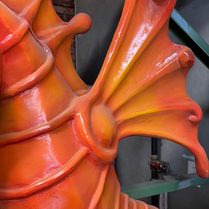 Jumbo Orange Seahorse Statue - LM Treasures 