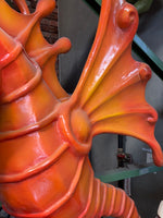 Jumbo Orange Seahorse Over Sized Statue - LM Treasures Life Size Statues & Prop Rental