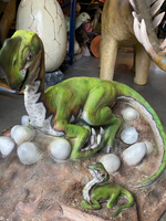 Oviraptor Dinosaur Nest Life Size Statue - LM Treasures 