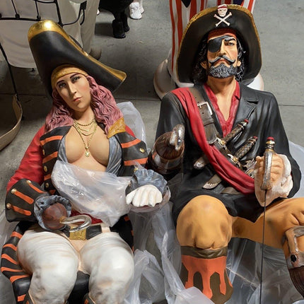 Sitting Captain Hook Life Size Statue - LM Treasures 