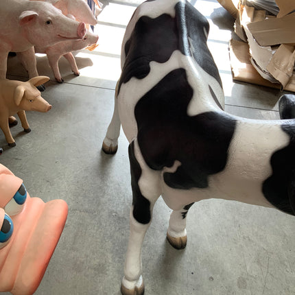 Large Baby Holstein Cow Life Size Statue - LM Treasures 