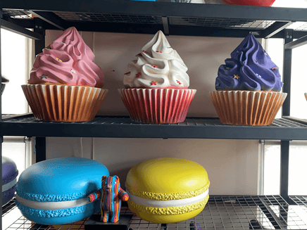 Red Velvet Cupcake With Stars Over Sized Statue - LM Treasures 