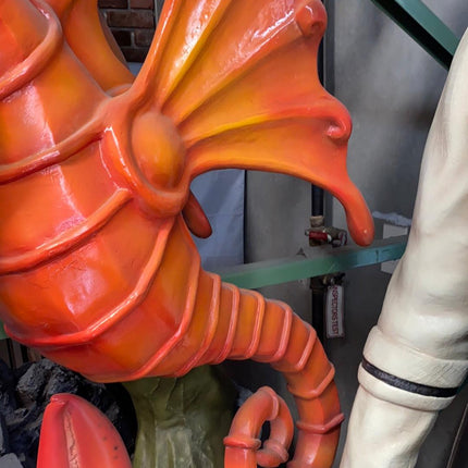 Jumbo Orange Seahorse Statue - LM Treasures 