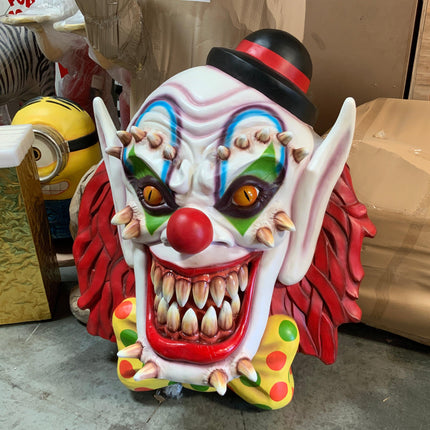 Scary Clown Head Wall Decor Over Sized Statue - LM Treasures 