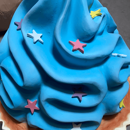 Blue Cupcake With Stars Over Sized Statue - LM Treasures 